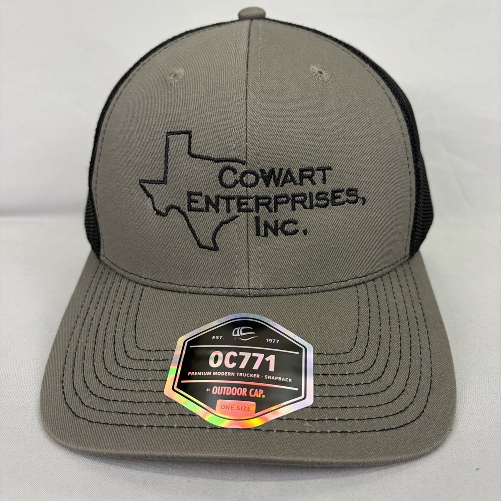 Outdoor Cap OC771 Trucker Hat Mens OSFM Grey Texas Cowart Enterprises Snapback